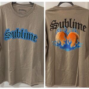Sublime Band Graphic Tee XL Men's Crew Neck Short Sleeve T-Shirt Fire Heart